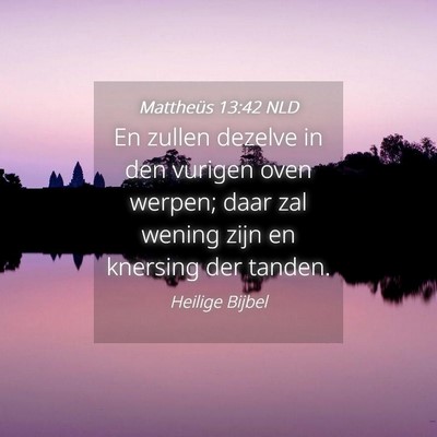 Picture 04 - Mattheüs 13:42 NLD - En zullen dezelve in den vurigen oven werpen; - Bible Verse Picture