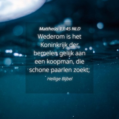 Picture 04 - Mattheüs 13:45 NLD - Wederom is het Koninkrijk der hemelen gelijk aan - Bible Verse Picture