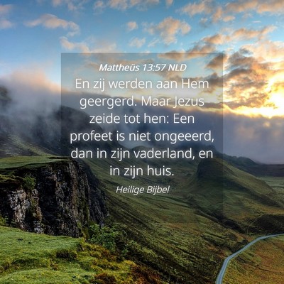 Picture 04 - Mattheüs 13:57 NLD - En zij werden aan Hem geergerd. Maar Jezus zeide - Bible Verse Picture
