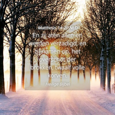 Picture 04 - Mattheüs 14:20 NLD - En zij aten allen en werden verzadigd, en zij - Bible Verse Picture