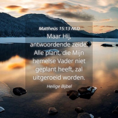 Picture 04 - Mattheüs 15:13 NLD - Maar Hij, antwoordende zeide: Alle plant, die - Bible Verse Picture