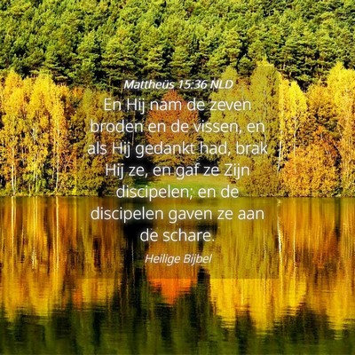 Picture 04 - Mattheüs 15:36 NLD - En Hij nam de zeven broden en de vissen, en als - Bible Verse Picture