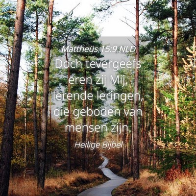 Picture 04 - Mattheüs 15:9 NLD - Doch tevergeefs eren zij Mij, lerende leringen, - Bible Verse Picture