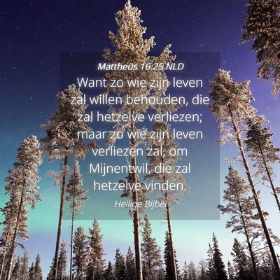 Picture 04 - Mattheüs 16:25 NLD - Want zo wie zijn leven zal willen behouden, die - Bible Verse Picture
