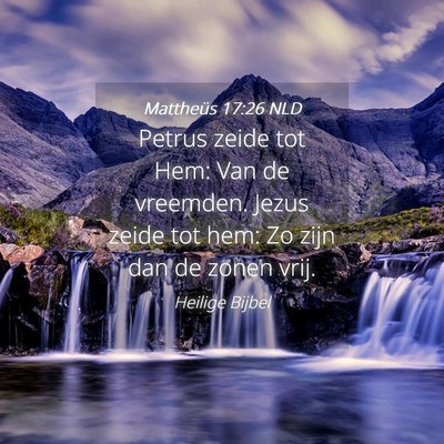Picture 04 - Mattheüs 17:26 NLD - Petrus zeide tot Hem: Van de vreemden. Jezus - Bible Verse Picture