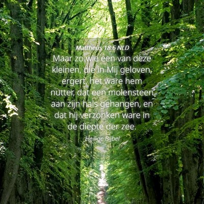 Picture 04 - Mattheüs 18:6 NLD - Maar zo wie een van deze kleinen, die in Mij - Bible Verse Picture