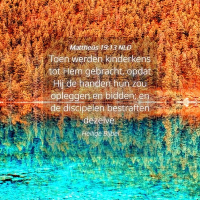 Picture 04 - Mattheüs 19:13 NLD - Toen werden kinderkens tot Hem gebracht, opdat - Bible Verse Picture