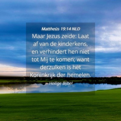 Picture 04 - Mattheüs 19:14 NLD - Maar Jezus zeide: Laat af van de kinderkens, en - Bible Verse Picture