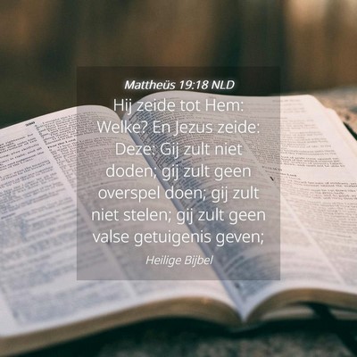 Picture 04 - Mattheüs 19:18 NLD - Hij zeide tot Hem: Welke? En Jezus zeide: Deze: - Bible Verse Picture