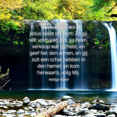 Picture 04 - Mattheüs 19:21 NLD - Jezus zeide tot hem: Zo gij wilt volmaakt zijn, - Bible Verse Picture