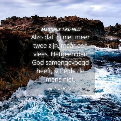 Picture 04 - Mattheüs 19:6 NLD - Alzo dat zij niet meer twee zijn, maar een vlees. - Bible Verse Picture