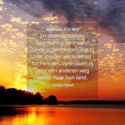 Picture 04 - Mattheüs 2:12 NLD - En door Goddelijke openbaring vermaand zijnde in - Bible Verse Picture