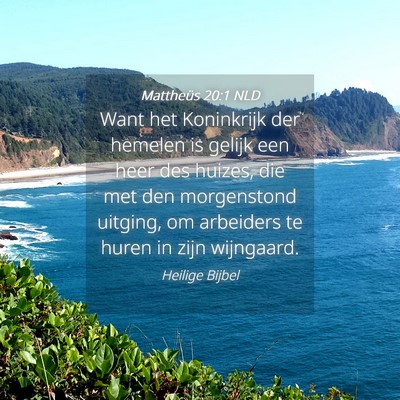 Picture 04 - Mattheüs 20:1 NLD - Want het Koninkrijk der hemelen is gelijk een - Bible Verse Picture