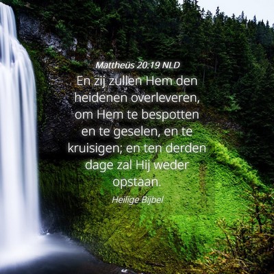 Picture 04 - Mattheüs 20:19 NLD - En zij zullen Hem den heidenen overleveren, om - Bible Verse Picture