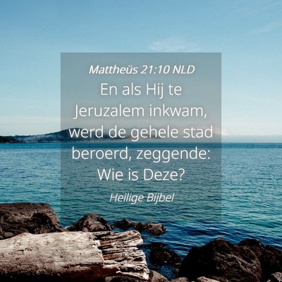 Picture 04 - Mattheüs 21:10 NLD - En als Hij te Jeruzalem inkwam, werd de gehele - Bible Verse Picture
