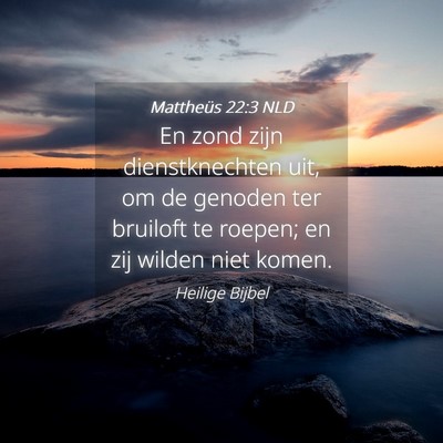 Picture 04 - Mattheüs 22:3 NLD - En zond zijn dienstknechten uit, om de genoden - Bible Verse Picture