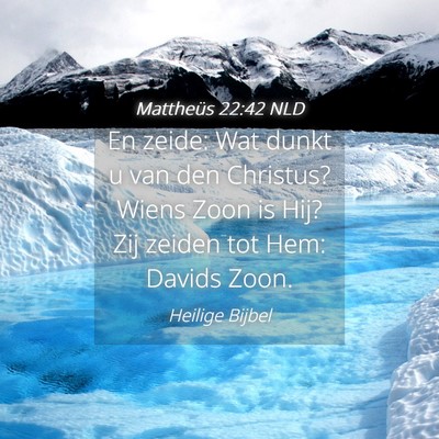 Picture 04 - Mattheüs 22:42 NLD - En zeide: Wat dunkt u van den Christus? Wiens - Bible Verse Picture