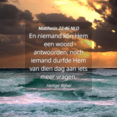 Picture 04 - Mattheüs 22:46 NLD - En niemand kon Hem een woord antwoorden; noch - Bible Verse Picture
