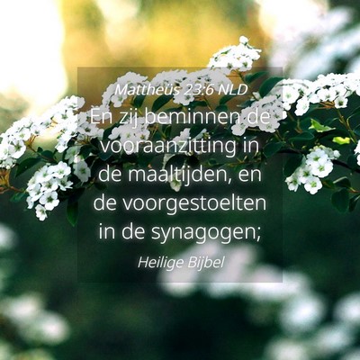 Picture 04 - Mattheüs 23:6 NLD - En zij beminnen de vooraanzitting in de - Bible Verse Picture