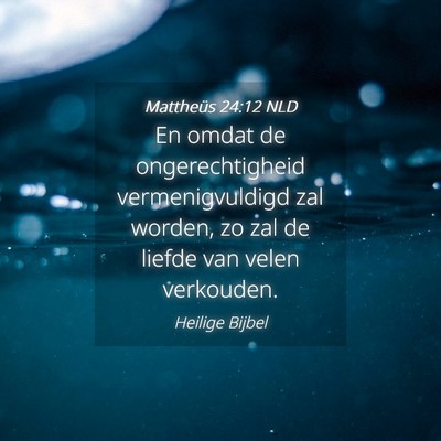 Picture 04 - Mattheüs 24:12 NLD - En omdat de ongerechtigheid vermenigvuldigd zal - Bible Verse Picture