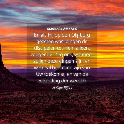 Picture 04 - Mattheüs 24:3 NLD - En als Hij op den Olijfberg gezeten was, gingen - Bible Verse Picture