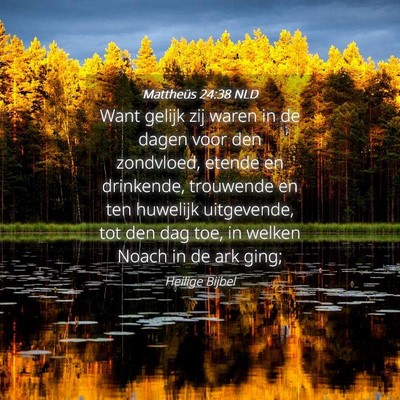 Picture 04 - Mattheüs 24:38 NLD - Want gelijk zij waren in de dagen voor den - Bible Verse Picture