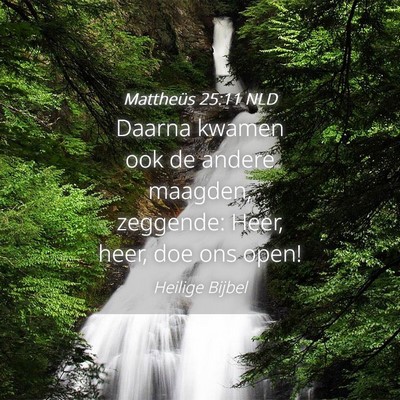 Picture 04 - Mattheüs 25:11 NLD - Daarna kwamen ook de andere maagden, zeggende: - Bible Verse Picture