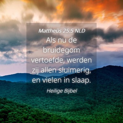 Picture 04 - Mattheüs 25:5 NLD - Als nu de bruidegom vertoefde, werden zij allen - Bible Verse Picture