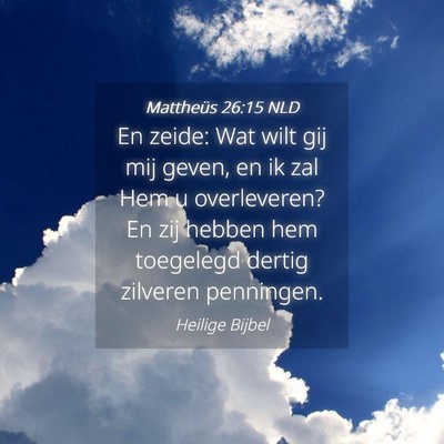 Picture 04 - Mattheüs 26:15 NLD - En zeide: Wat wilt gij mij geven, en ik zal Hem u - Bible Verse Picture