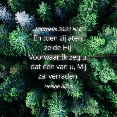 Picture 04 - Mattheüs 26:21 NLD - En toen zij aten, zeide Hij: Voorwaar, Ik zeg u, - Bible Verse Picture