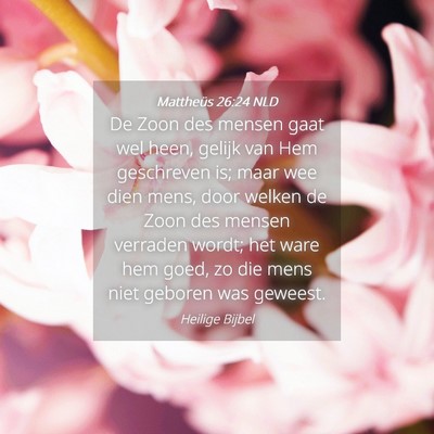 Picture 04 - Mattheüs 26:24 NLD - De Zoon des mensen gaat wel heen, gelijk van Hem - Bible Verse Picture