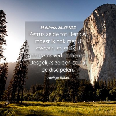 Picture 04 - Mattheüs 26:35 NLD - Petrus zeide tot Hem: Al moest ik ook met U - Bible Verse Picture