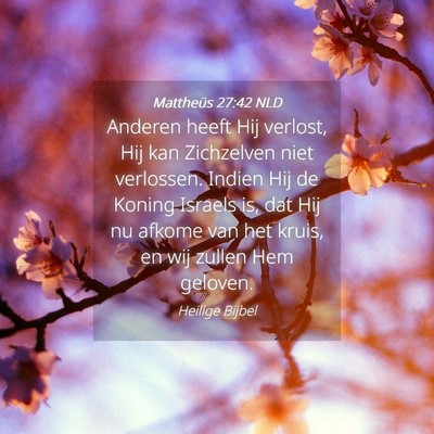 Picture 04 - Mattheüs 27:42 NLD - Anderen heeft Hij verlost, Hij kan Zichzelven - Bible Verse Picture