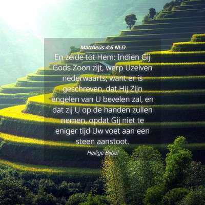 Picture 04 - Mattheüs 4:6 NLD - En zeide tot Hem: Indien Gij Gods Zoon zijt, werp - Bible Verse Picture