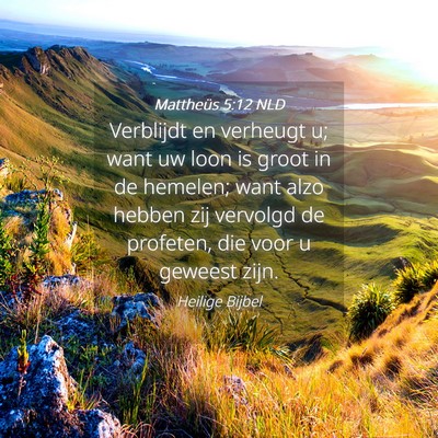 Picture 04 - Mattheüs 5:12 NLD - Verblijdt en verheugt u; want uw loon is groot in - Bible Verse Picture
