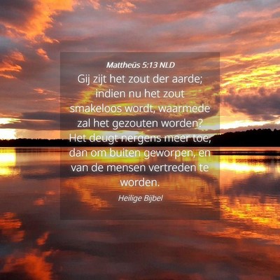 Picture 04 - Mattheüs 5:13 NLD - Gij zijt het zout der aarde; indien nu het zout - Bible Verse Picture