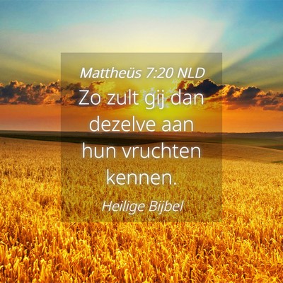 Picture 04 - Mattheüs 7:20 NLD - Zo zult gij dan dezelve aan hun vruchten - Bible Verse Picture
