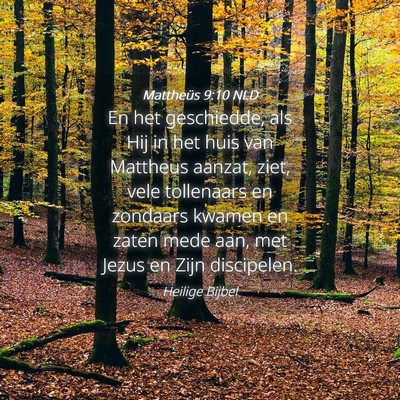 Picture 04 - Mattheüs 9:10 NLD - En het geschiedde, als Hij in het huis van - Bible Verse Picture