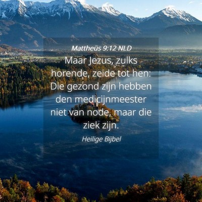 Picture 04 - Mattheüs 9:12 NLD - Maar Jezus, zulks horende, zeide tot hen: Die - Bible Verse Picture