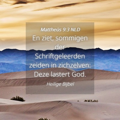 Picture 04 - Mattheüs 9:3 NLD - En ziet, sommigen der Schriftgeleerden zeiden in - Bible Verse Picture