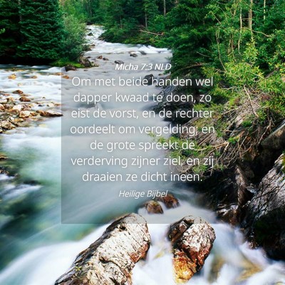 Picture 04 - Micha 7:3 NLD - Om met beide handen wel dapper kwaad te doen, zo - Bible Verse Picture