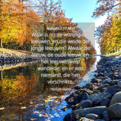 Picture 04 - Nahum 2:11 NLD - Waar is nu de woning der leeuwen, en die weide - Bible Verse Picture
