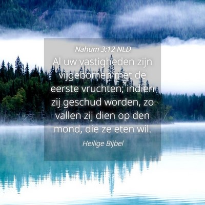 Picture 04 - Nahum 3:12 NLD - Al uw vastigheden zijn vijgebomen met de eerste - Bible Verse Picture