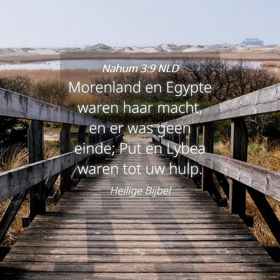 Picture 04 - Nahum 3:9 NLD - Morenland en Egypte waren haar macht, en er was - Bible Verse Picture