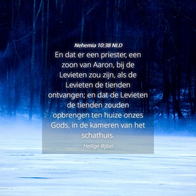 Picture 04 - Nehemia 10:38 NLD - En dat er een priester, een zoon van Aaron, bij - Bible Verse Picture