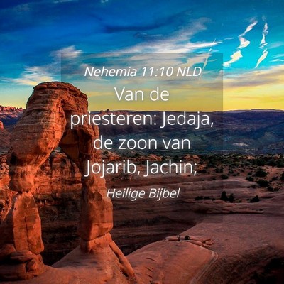Picture 04 - Nehemia 11:10 NLD - Van de priesteren: Jedaja, de zoon van Jojarib, - Bible Verse Picture