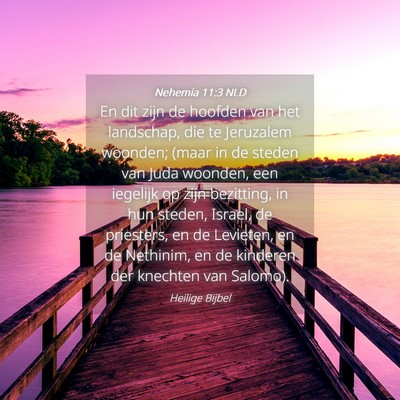 Picture 04 - Nehemia 11:3 NLD - En dit zijn de hoofden van het landschap, die te - Bible Verse Picture
