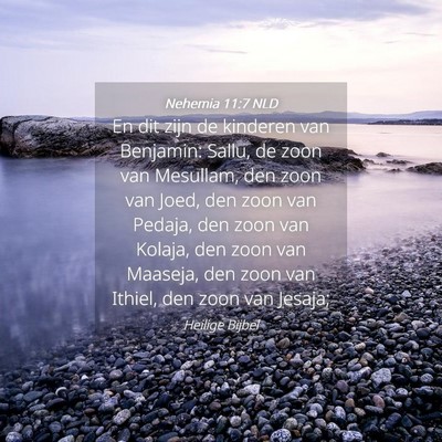 Picture 04 - Nehemia 11:7 NLD - En dit zijn de kinderen van Benjamin: Sallu, de - Bible Verse Picture