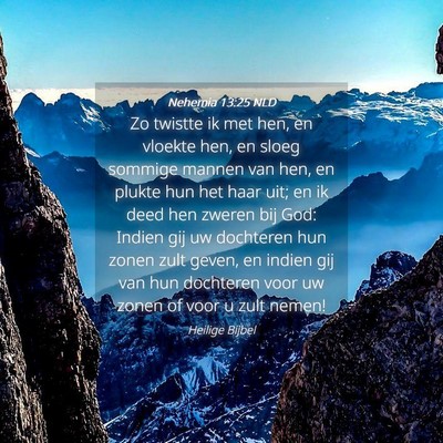 Picture 04 - Nehemia 13:25 NLD - Zo twistte ik met hen, en vloekte hen, en sloeg - Bible Verse Picture
