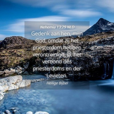 Picture 04 - Nehemia 13:29 NLD - Gedenk aan hen, mijn God, omdat zij het - Bible Verse Picture